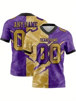 Camiseta de Fútbol Sublimada Personalizada de Fábrica con Nombre y Número del Equipo, 210 g/m², 100 % Poliéster, Secado Rápido, Uniforme de Fútbol Americano