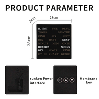 Jam Kata Minimalis Modern Elektronik, Jam Teks Elektronik yang Dapat Disesuaikan, Jam Kata Bercahaya untuk Dekorasi Kamar Tidur dan Ruang Tamu