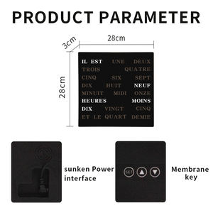 CHEETIE CP37 Dutch Light Up Tamaño grande Búsqueda de palabras Tekstklok 1 Reloj de pared con palabra LED grande - Product Image 3