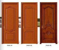 Nouvelle conception d'usine chinoise : Porte intérieure en bois massif de style traditionnel et moderne avec serrure à poussoir-tirer, surface finie, pour villa et hôtel, avec verre.