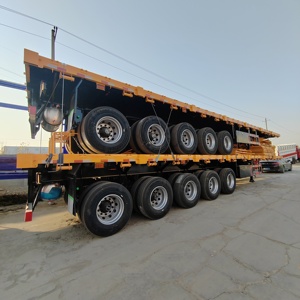 <span class=keywords><strong>Prix</strong></span> <span class=keywords><strong>d</strong></span>'usine Semi-remorque plateau 5 essieux 40FT 45FT 60T pour transport de conteneurs et de marchandises, remorque plateau en acier, camion de <span class=keywords><strong>remorquage</strong></span> - Product Image 3