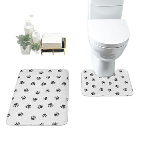 Juego de alfombrillas de baño de tierra diatomeas con diseño en forma de U y patrón de hojas, absorbentes y de diseño minimalista para cubrir el suelo del baño. - Product Image 2