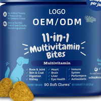 OEM ODM Complément Nutritionnel 11-en-1 pour Chiens, Soft Chews Multivitaminés, Soin des Articulations, Antioxydants, 90 Unités, Tous Âges, Soutien à la Santé Animale