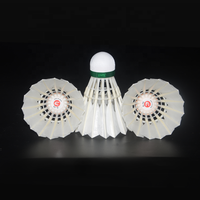 Volant de badminton professionnel 3-en-1 en plumes de canard de qualité supérieure, vitesse 74-79, durable, blanc naturel