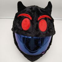 Housse de casque de moto en peluche lapin Halloween, accessoire de dessin animé, style urbain, protection tendance horreur