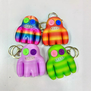 Cute Grinning Monster Keychain Plush Toy 0-10cm Plastic Unisex Gift For Kids <b>Students</b> <b>Backpack</b> Accessory - Product Image 4