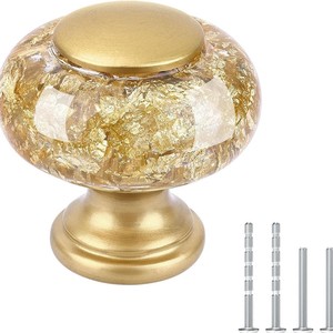 Spherical Glass Cabinet <b>Knob</b> 35mm Contemporary Design For Drawer Wardrobe <b>Furniture</b> <b>Handle</b> Durable Plastic Glass Finish - Product Image 1