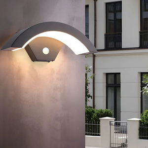 12 Wát cong tường ánh sáng <span class=keywords><strong>PIR</strong></span> cảm biến chuyển động tường ánh sáng trắng ấm <span class=keywords><strong>LED</strong></span> Nhôm không thấm nước bên ngoài Đèn treo tường - Product Image 3