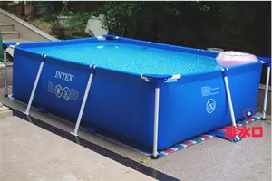 Intex 28270 plastik çerçeve açık büyük Pvc intex dikdörtgen yüzme havuzu metal çerçeve