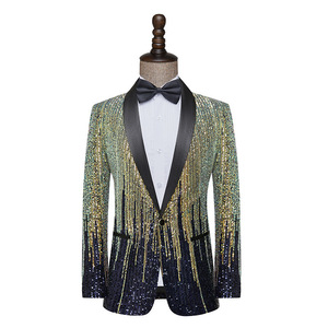 Cappotto da <span class=keywords><strong>uomo</strong></span> con paillettes <span class=keywords><strong>giacca</strong></span> formale da lavoro <span class=keywords><strong>giacca</strong></span> da <span class=keywords><strong>uomo</strong></span> monopetto con bottone - Product Image 1