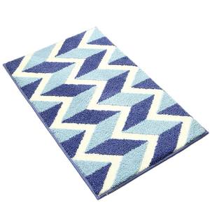 Tapis de bain rectangulaire à motif ondulé moderne, en fibre de polyester absorbante, bleu, noir, blanc, pour salle de bain, chambre à coucher, entrée - Product Image 2