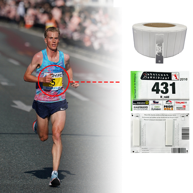 Long Distance 860MHz-960MHz RFID UHF Bib Tag UHF RFID Marathon Sports Timing Passive RFID Tag