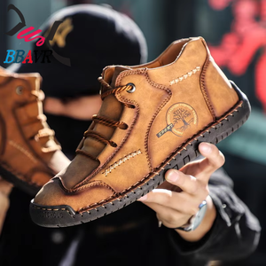 Zapatos Planos de Cuero Transpirables y Suaves para Hombre, Estilo Casual, Antideslizantes, para Caminar al Aire Libre en Verano, con Punta Redonda, Novedad de Otoño - Product Image 6