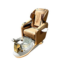 Sillón de Pedicura Eléctrico Reclinable de Lujo con Baño para Pies, Función de Masaje para el Cuidado de las Uñas y Luces LED Multicolores