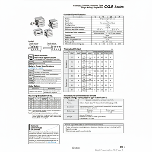 SMC Pneumatics Cylindre Compact CDQSB20-10T Pièce Pneumatique de Haute Qualité - Product Image 1