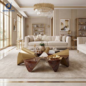 Maliyet etkin İtalyan lüks oturma odası kahve sehpası yaratıcı paslanmaz çelik tasarım Modern Villa daire otel mobilya - Product Image 2