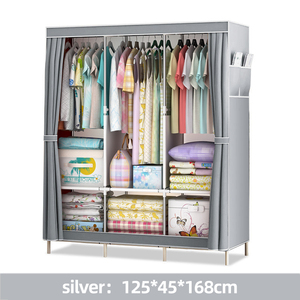 ตู้เสื้อผ้าแบบพกพา ดีไซน์เรียบง่ายสำหรับห้องนอน ผลิตจากผ้าไม่ทอ สำหรับจัดเก็บเสื้อผ้า ขายส่งจากโรงงาน - Product Image 6