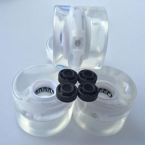 4 pièces/ensemble roues de planche à roulettes <span class=keywords><strong>Cruiser</strong></span> blanc Pro 60X45mm Led clignotant allument des roues pour planche à roulettes en <span class=keywords><strong>plastique</strong></span> de 22 pouces - Product Image 4