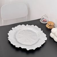 Super glanzende, luxe bruiloftsbanket fruitplateau, Europese lichte luxe decoratieve schaal, effen patroon, huishoudelijk, westerse gerechten