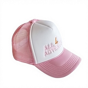 Gorra Trucker WAMBLI Rosa y Blanca de Lona para Exteriores, 6 Paneles, Ajustable, Unisex, Casual, 100% Poliéster, Logotipo Serigrafiado en la Parte Delantera - Product Image 1