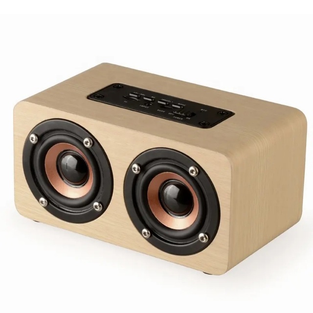 W5 for Wooden Portable Speaker with Heavy Bass Dual 5.1 Channel Memory Card Support for Computer & Mobile Phone