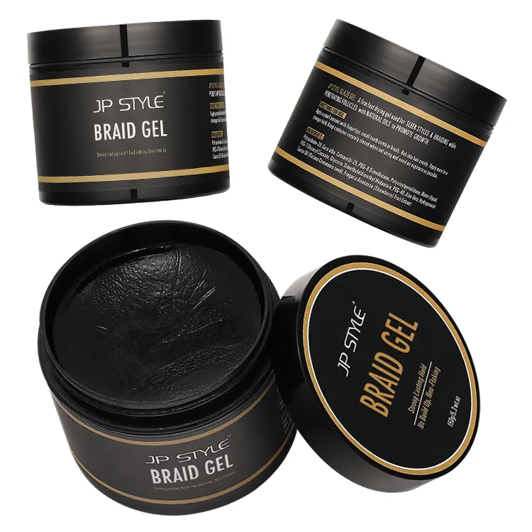 EE. UU., venta al por mayor en Stock mermelada trenza de pelo Gel para las mujeres negras a base de agua de aceite de argán trenzado Gel de logotipo personalizado
