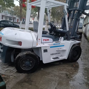 Excellent prix, chariot élévateur d'occasion TCM japonais avec moteur ISUZU, 7 tonnes, FD70 CPCD70 7T, avec déplaceur latéral hydraulique et pneus pleins, à vendre - Product Image 3