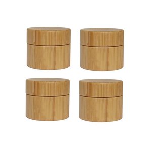 Pot en bambou pour beurre cosmétique avec logo gravé personnalisé pour les soins de la peau et les crèmes pour les yeux, tailles de 5g à 400g - Product Image 1