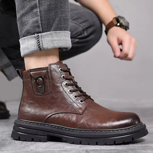 Botas Chelsea Clásicas de Lujo con Parte Superior de Goma Impermeable para Hombre, Formales de Negocios, Transpirables, Antideslizantes, Duraderas para Oficina - Product Image 2