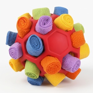 Jouet interactif pour chiens et chats, balle en caoutchouc multifonctionnelle, résistante aux morsures, personnalisable, avec distributeur de friandises, type puzzle olfactif - Product Image 3