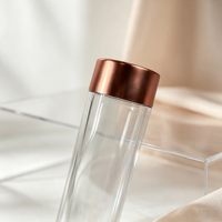 Flacon d'huile essentielle en PET de 50 ml, capsule, résistant aux rayures, base argentée or rose, flacon cosmétique