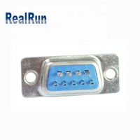 PCB soldadura/tornillo chapado en oro Vertical Horizontal 9 15 25 23 37 Pin azul negro Vga d-sub Db15 Db9 hembra macho Dsub conectores