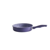 Poêle à frire en acier au carbone profond, résistante aux hautes températures, avec revêtement premium et poignée ergonomique en bakélite, polyvalente