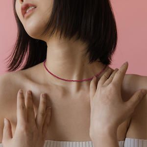 Venta caliente Simple <span class=keywords><strong>de</strong></span> una sola capa multicolor amigo regalo clavícula cadena piedra Natural collar <span class=keywords><strong>de</strong></span> cuentas finas para hombres y mujeres - Product Image 3