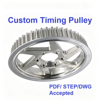Pulley Timing 32 Gigi Aluminium 6061 Anodized Keras Tahan Aus Presisi Tinggi Khusus untuk Suku Cadang Penggerak Listrik Sepeda Motor