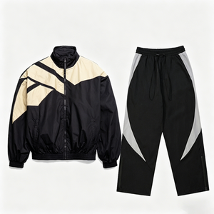 Survêtement de sport personnalisé coupe-vent, ensemble de jogging ample, veste de survêtement oversize en <span class=keywords><strong>polyester</strong></span> et nylon, coupe-vent pour hommes - Product Image 1