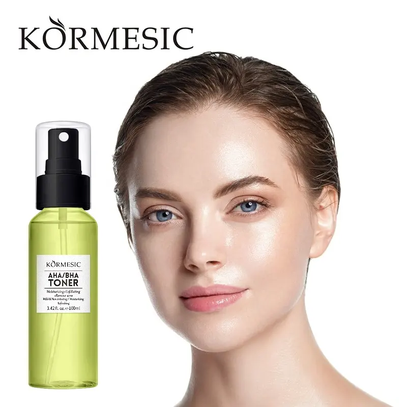 Tonique de brume faciale naturelle de marque privée, meilleur Toner hydratant de peau organique AHA/BHA