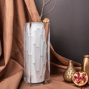 制造商经典时尚装饰方形金色陶瓷装饰品花瓶婚礼装饰花瓶