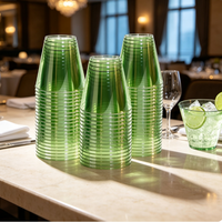 Gobelets en plastique PET transparents jetables de haute qualité pour boissons glacées, cocktails, jus, fêtes, mariages, pique-niques (vente en gros)