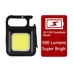 Cob llavero linterna Mini LED luz de trabajo portátil bolsillo linterna llaveros USB recargable al aire libre emergencia Camping