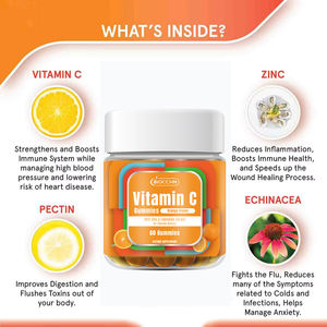 Caramelle Gommose alla Vitamina C per Adulti e Bambini con Estratto di Zinco ed <span class=keywords><strong>Echinacea</strong></span>, Integratore per un Sistema Immunitario Sano, Confezione Personalizzata - Product Image 2