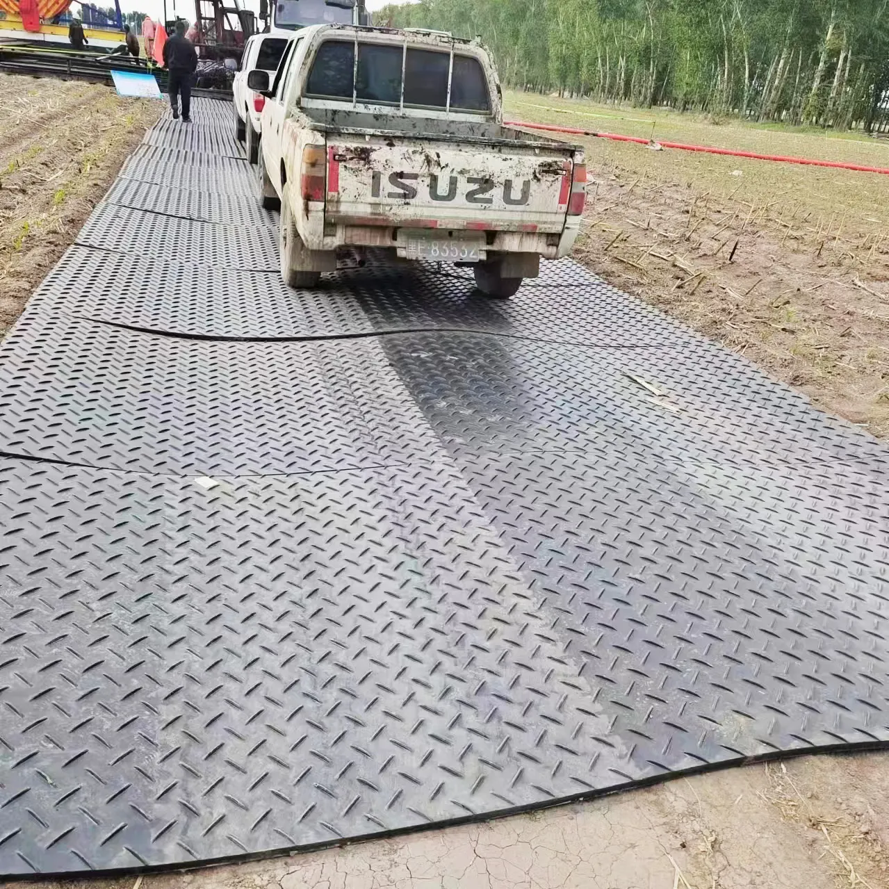 Venda de fábrica Placa de pavimentação temporária para esteiras de construção de piso de HDPE para pântano