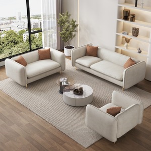 Divano <span class=keywords><strong>Moderno</strong></span> a 3 Posti per Soggiorno con Rivestimento in Tessuto e Imbottitura in Spugna - Product Image 2