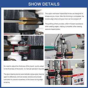 ماكينة تخريم وتلبيس الحواف المنحنية الأوتوماتيكية لأعمال النجارة مع أداة تشذيب - Product Image 4