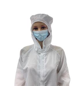 Camice Antistatico ESD Bianco <span class=keywords><strong>con</strong></span> <span class=keywords><strong>Cappuccio</strong></span>, Abbigliamento Antistatico, Camice da Laboratorio ESD, Produzione Cinese ALLESD - Product Image 2