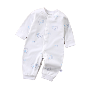 Combinaison bébé unisexe décontractée en coton 100% pur, motif dessin animé, printemps automne, nouveau-né, manches longues, fermeture à boutons pression - Product Image 1