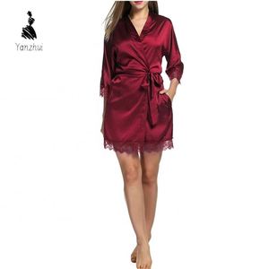 Robe Kimono en Satin Soyeux de Luxe pour Demoiselle d'Honneur, Vente en Gros, pour Mariage et Soirée - Product Image 4