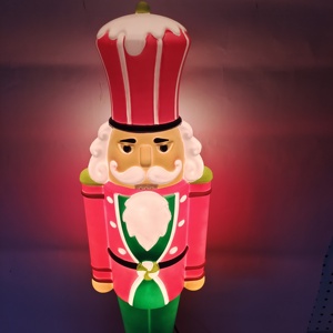 Soldat Casse-Noisette en Plastique PP de Dessin Animé pour Décoration de Jardin, Lumières de Noël, Ornement Familial Extérieur pour les Fêtes - Product Image 5
