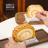 Boîte d'emballage transparente en plastique PET de 1 mm d'épaisseur pour gâteaux et desserts avec fourchette YASHENG W-113