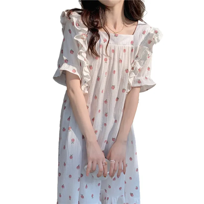 XWJ144半袖夏かわいいパジャマホーム着心地ホームウェアドレス女性メーカー卸売